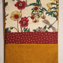 Dark Gold, Red, & Gray Floral Standard/Queen Pillowcase - thumbnail 2