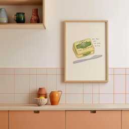 Hot Girls Eat Too Much Butter Wall Print - Food & Drink Poster Kerrygold Irish Illustration Trendy Aesthetic Kitchen Artwork - thumbnail 3