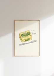 Hot Girls Eat Too Much Butter Wall Print - Food & Drink Poster Kerrygold Irish Illustration Trendy Aesthetic Kitchen Artwork - thumbnail 1