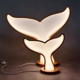 Whale Tail Lamp Set Mother & Baby Table Lamps - thumbnail 2
