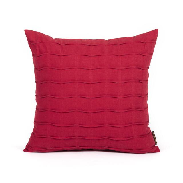 Red Pintuck Cotton Pillow Cover, Square Throw Pillow, 20x20