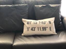 Personalized Coordinates Pillow Cover, Home Sweet Home, Housewarming Gift - thumbnail 1
