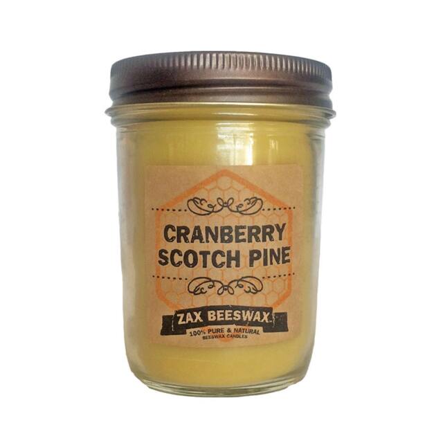 Cranberry Scotch Pine Scented Beeswax Mason Jar Candle - 8 Oz