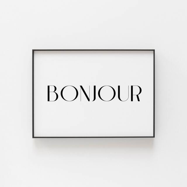 Minimalist Bonjour Definition Print - Modern French Decor For Home, Office, Or Bedroom - Elegant Wall Art Gift Francophiles - image 1