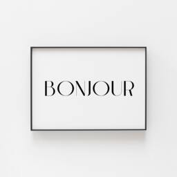 Minimalist Bonjour Definition Print - Modern French Decor For Home, Office, Or Bedroom - Elegant Wall Art Gift Francophiles - thumbnail 1