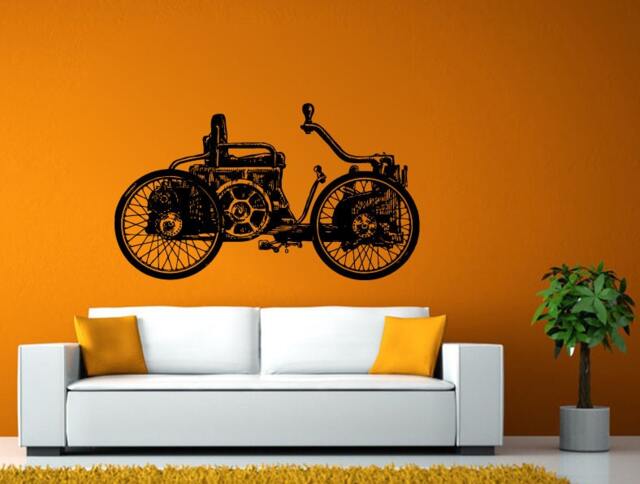 Antique Car Old School First Vehicle Big Wheel Wall Window Sticker Decal Vinyl Fathead Mural Decor L1927 - image 1
