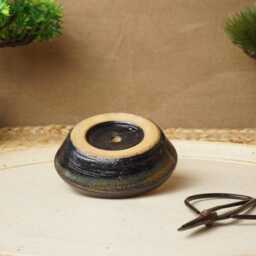 Handmade Mottled Blue Orange Mame Bonsai Pot. G1587 - thumbnail 3