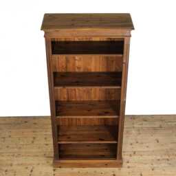 Vintage Stained Pine Open Bookcase - Storage Furniture Large - M-6573 - thumbnail 2