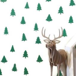 Evergreen Tree Vinyl Wall Decals Nursery Decor, Peel & Stick - 48 Pc - thumbnail 2