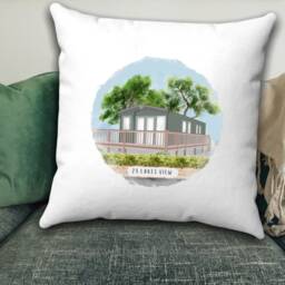 Caravan Gifts, Personalised Grandparent Static Caravan, Grandma & Grandad Gift, Nana From Grandchildren, Cushion, Nan - thumbnail 2