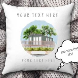 Caravan Gifts, Personalised Grandparent Static Caravan, Grandma & Grandad Gift, Nana From Grandchildren, Cushion, Nan - thumbnail 3