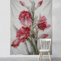 Cacti With Flowers - Wall Tapestry Tapestry Hangings Wanderlust Bohemian Home Decor Dorm T#99 - thumbnail 2