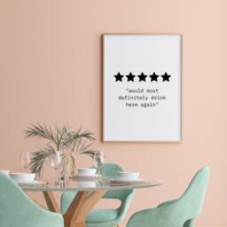 Funny Kitchen Prints, Wall Prints, Would Drink Here Again, Quote Poster, Gifts, Typography Print, Text Prints - thumbnail 3