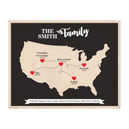 Personalized Gift, Long Distance Family Map, Gift For Parents, Grandparent Gifts, Usa Map - thumbnail 1