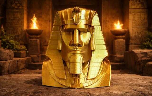 Pharaoh Of Stone Moai Kheops Bust Sculpture, Home Office Decor Desk Accessories Office Decor Easter Island - image 1