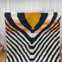 Custom Boujad Wool Rug - Handmade Moroccan Carpet, Bohemian Home Decor - thumbnail 2