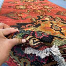 Handmade Rug 5x11.5 Ft, Vibrant Floral Red Runner Rug, Large Wool For Hallway, Antique Bird Medallion Maxi Boho Kitchen Rug - thumbnail 4