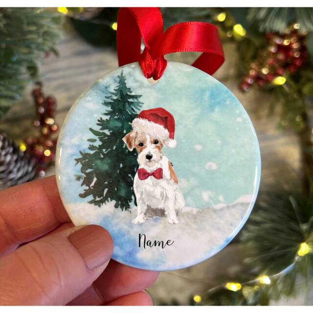 Personalised Wire Haired Jack Russell Christmas Ornament, Dog Gift, Tree Decoration, Decoration