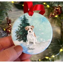 Personalised Wire Haired Jack Russell Christmas Ornament, Dog Gift, Tree Decoration, Decoration - thumbnail 2