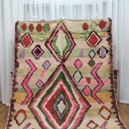 Custom Boujad Wool Rug - Authentic Moroccan Carpet, Bohemian Style - thumbnail 2