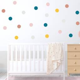 Polka Dot Nursery Wall Decals 65 Neutral Circle Stickers - thumbnail 4