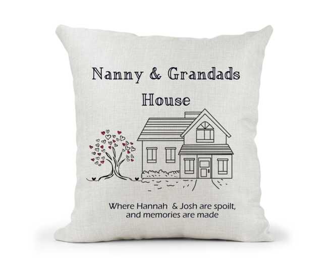 Personalised Cushion, Nanny , Grandads , Grandma & Grandpa's House, Granny, Gran, Nan, Nanny, Nonno, Nonna, Grandad, Pops, Mum Dad Gift - image 1