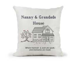Personalised Cushion, Nanny , Grandads , Grandma & Grandpa's House, Granny, Gran, Nan, Nanny, Nonno, Nonna, Grandad, Pops, Mum Dad Gift - thumbnail 1