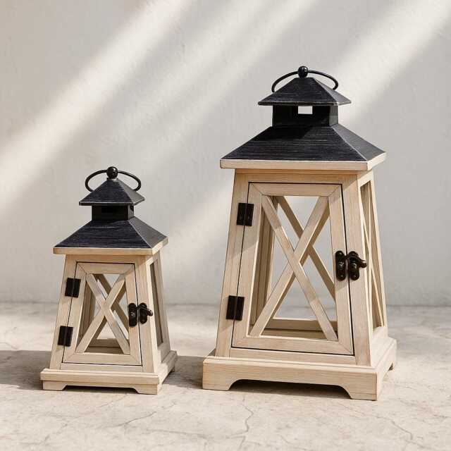 Rustic Wooden Lantern Farmhouse Wedding Centerpiece, Patio Decor - image 1