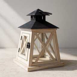 Rustic Wooden Lantern Farmhouse Wedding Centerpiece, Patio Decor - thumbnail 3