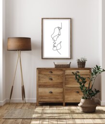 True Love - Handdrawn, Home Prints, Wall Art, Art Line Drawing, Lounge, Bedroom Living Room Woman, New House Gift - thumbnail 1