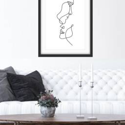 True Love - Handdrawn, Home Prints, Wall Art, Art Line Drawing, Lounge, Bedroom Living Room Woman, New House Gift - thumbnail 3