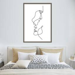 True Love - Handdrawn, Home Prints, Wall Art, Art Line Drawing, Lounge, Bedroom Living Room Woman, New House Gift - thumbnail 2