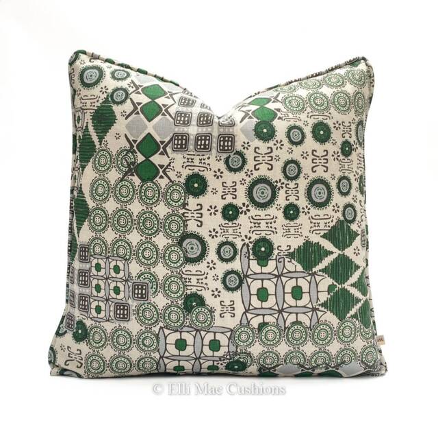Martyn Lawrence Halcyon Luxury Designer Modern Green Beige Fabric Cushion Pillow Throw Cover - image 1