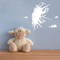 Sun & Clouds Vinyl Wall Decal - Whimsical Nursery Art - thumbnail 3