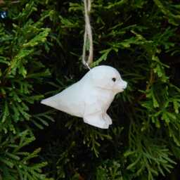 White Seal Wooden Figurine - Hand-Carved Baby Rustic Animal Decor - thumbnail 4
