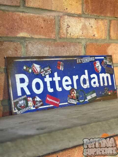 Feyenoord Rotterdam Football Vintage Style Real Rust Metal Wall Art Dutch Netherlands Holland Ultras - image 1
