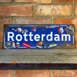 Feyenoord Rotterdam Football Vintage Style Real Rust Metal Wall Art Dutch Netherlands Holland Ultras - thumbnail 3
