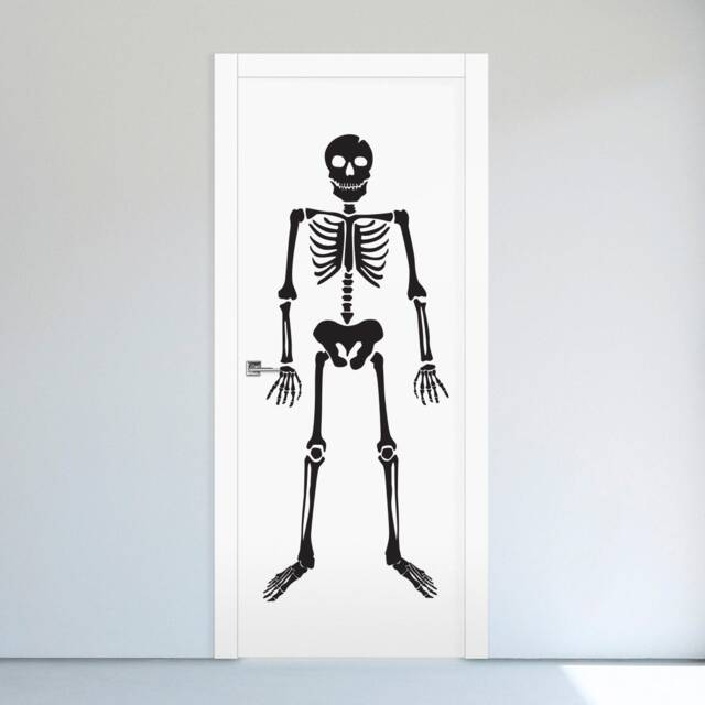 Halloween Life Size Skeleton Wall Decal - Large Spooky Vinyl Bones - image 1