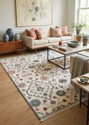 8x10 New Luxury Hand Knotted Wool Rug, Vintage Transitional Medallions, Vines, Blossoms, Ivory Coral Green Home Decor Beautiful Rugs