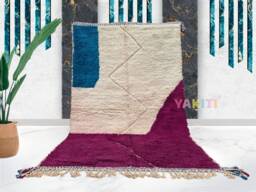 Yakiti - 5X9Ft Moroccan Rug, Beni Ourain Area Modern Wool Living Room Beniourain Handmade Soft Carpet, 167 cm X 267 - thumbnail 1