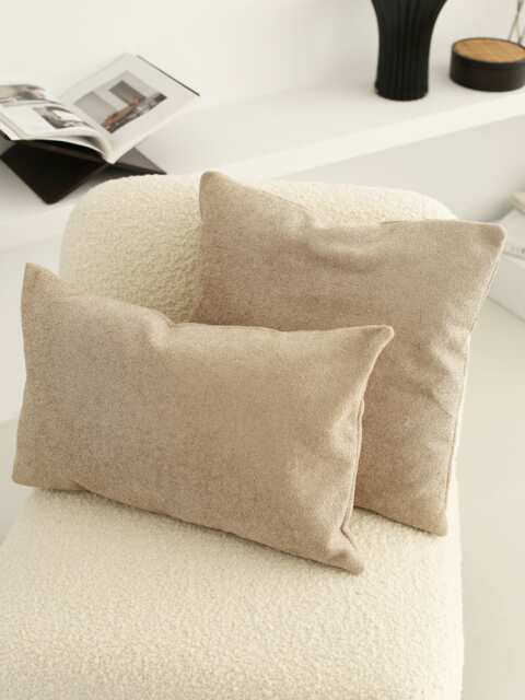 Beige Teddy Boucle Throw Pillow Cover, Soft Textured Boho Cozy Lumbar Case, All Sizes, Hidden Zipper, Comfy Unique Home Decor, 18x18 - image 1