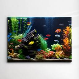 Fish Tank Water Aquascape Feature Aquatic Lover Wall Art Framed Canvas Poster Print Home Office Bedroom Games Room Decor Gift Idea - thumbnail 3