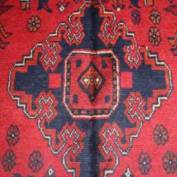 3x5 Ft Khal Mohammedi Bukhara Afghan Handmade Rug, Bokhara Red Turkmen Oriental Geometric Livingroom, D??cor Office Area Rug - thumbnail 3