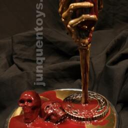 The Cabernet Of Dr. Caligari - Grapes Wraith Nightmare Blood Centerpiece Art ~ Sculpture Set Display Goblet Psycho Death Skull Horror - thumbnail 3