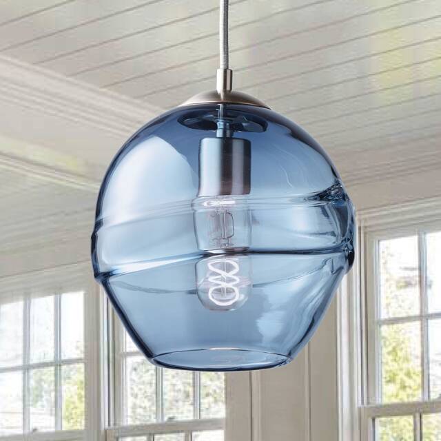 Bluestone Fiona Pendant Light Hand Blown Glass Made To Order - image 1