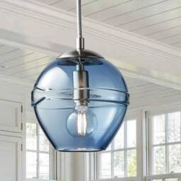 Bluestone Fiona Pendant Light Hand Blown Glass Made To Order - thumbnail 2