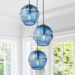 Bluestone Fiona Pendant Light Hand Blown Glass Made To Order - thumbnail 3