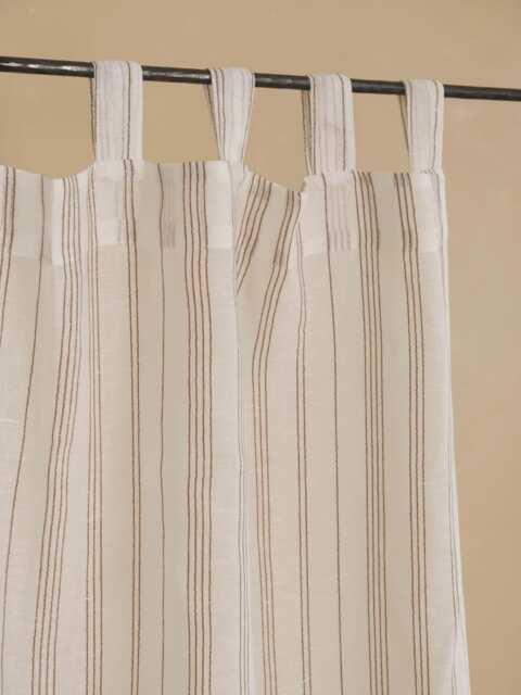 Dexter Linen Sheer Curtain, Striped Natural For Bedroom & Livingroom, Extra Long Curtain Drape, 1Pc - image 1