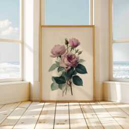 Pink Rose Bouquet, Vintage Flowers, Botanical Floral Artwork, Art For Kitchen - thumbnail 2
