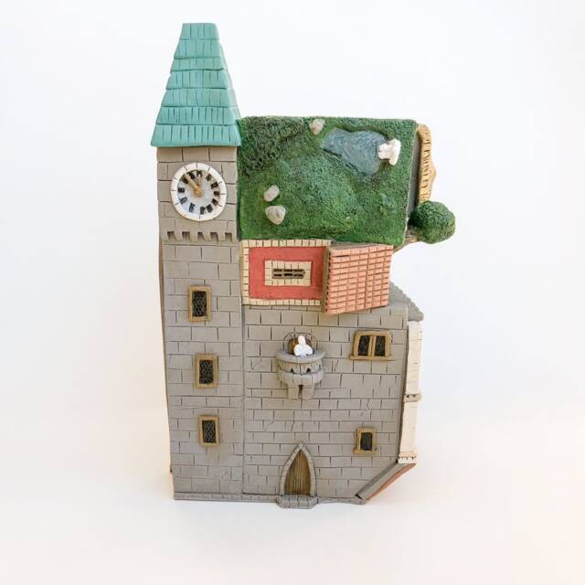 Surreal Building Sculpture Desk Art Hand Made - image 1